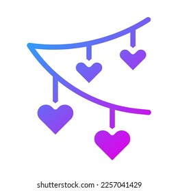 decoration icon solid purple style valentine illustration vector element and symbol perfect. Icon sign from modern collection for web.