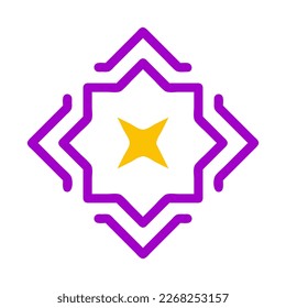 decoration icon solid purple yellow style ramadan illustration vector element and symbol perfect. Icon sign from modern collection for web.