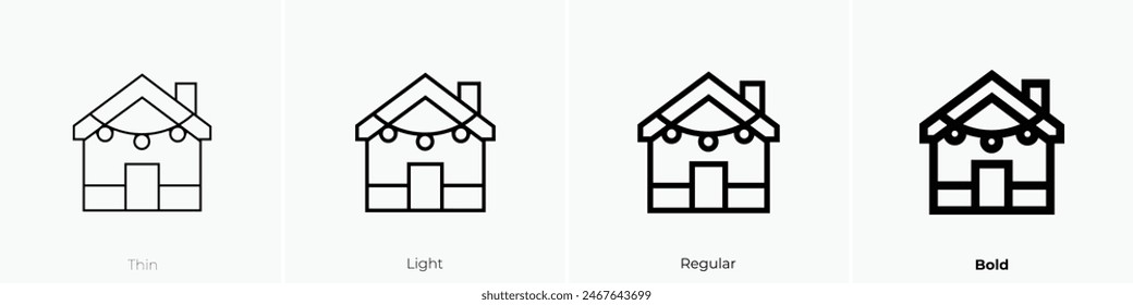 icono de decoración. Diseño de estilo fino, ligero, regular y audaz aislado sobre fondo blanco