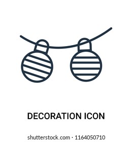 Decoration icon vector isolated on white background, Decoration transparent sign , outline linear symbol or thin lined pictogram