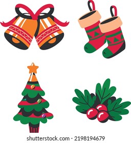 decoration icons for christmas in hollidays