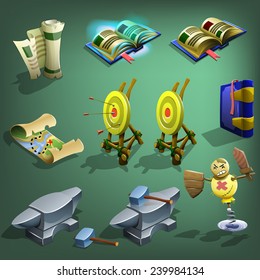 Decoration icons for games. Vector illustration.