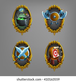 Decoration icons for games. Vector illustration.