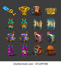 Decoration icons for games. Vector illustration.