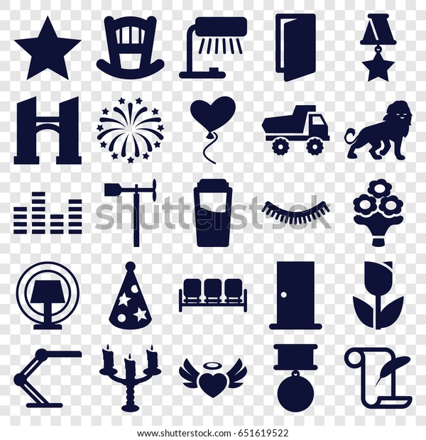 Decoration icons set. set\
of 25 decoration filled icons such as lion, sofa, door, bridge,\
baby bed, toy car, eyelash, drink, feather and paper, weather vane,\
heart angel wings