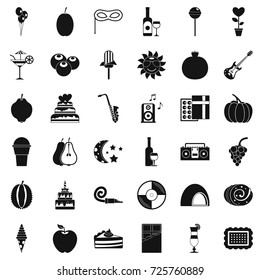 Decoration icons set. Simple style of 36 decoration vector icons for web isolated on white background