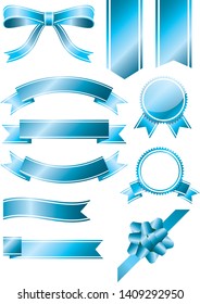 Decoration. Image illustration of blue ribbon