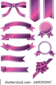 Decoration. Image illustration of purple ribbon