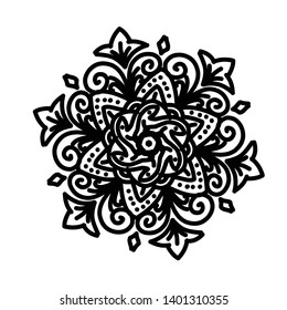 decoration invitation of black flower lines with white background