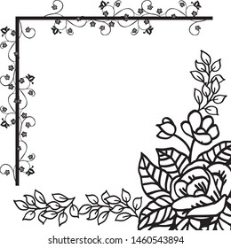 Decoration for invitation card, floral frame with plant. Vector