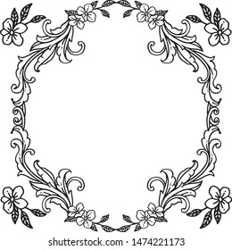 Decoration of invitation card, with leaves and flower frame element. Vector