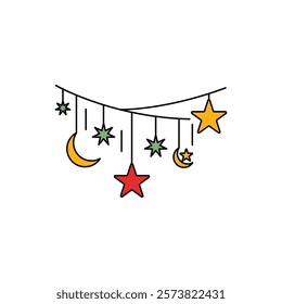 decoration islamic icon flat style