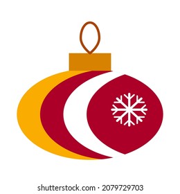 
С decoración de árbol de navidad aislada en un fondo blanco. Ilustración vectorial plana