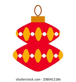 
Сhristmas-tree decoration isolated on white background. Flat vector illustration