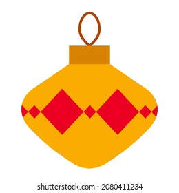 
Сhristmas-tree decoration isolated on white background. Flat vector illustration