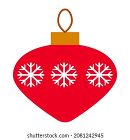 
С decoración de árbol de navidad aislada en un fondo blanco. Ilustración vectorial plana