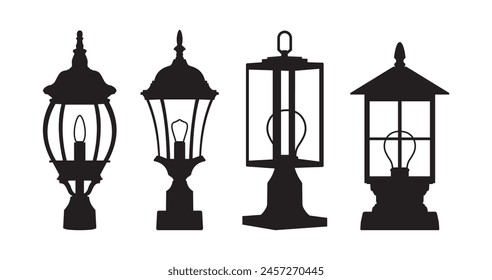 decoration lamp vector design garden park lamp. isolated white background