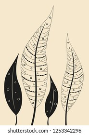 Decoration with leaves for design. Vector
