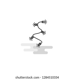 Decoration light Web Icon. Flat Line Filled Gray Icon Vector