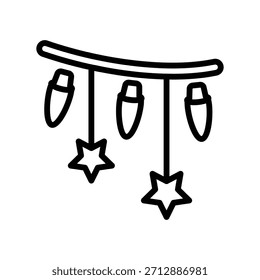 Decoration Lights Icon, Line Vector graphics
