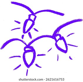 Decoration Lights Party Birthday Related Icon Crayon Chalk Drawing Vector