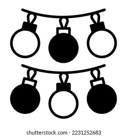 decoration lights vector Mixed icon isolate on white background