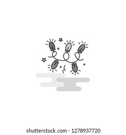 Decoration lights  Web Icon. Flat Line Filled Gray Icon Vector