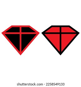 Decoration logo design background. Simple modern luxury brand for company or personal. Black red diamond monogram logo, star shield superhero, unique idea. Cool design logo template.