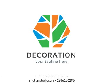 Decoration Logo Template Design Vector, Emblem, Concept Design, Creative Symbol, Icon