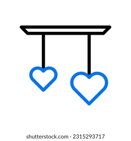 Decoration love icon duocolor blue black style valentine illustration vector element and symbol perfect.