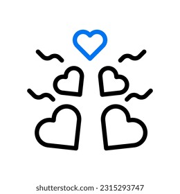 Decoration love icon duocolor blue black style valentine illustration vector element and symbol perfect.