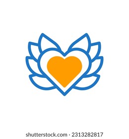 Decoration love icon duotone blue orange colour mother day illustration vector element and symbol perfect.