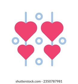 Decoration love icon duotone blue pink style valentine illustration vector element and symbol perfect.
