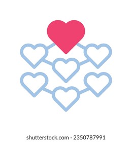 Decoration love icon duotone blue pink style valentine illustration vector element and symbol perfect.