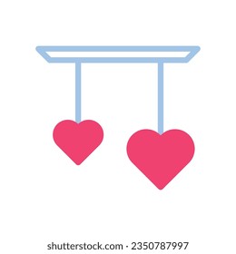 Decoration love icon duotone blue pink style valentine illustration vector element and symbol perfect.