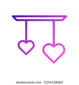 Decoration love icon gradient purple pink style valentine illustration vector element and symbol perfect.
