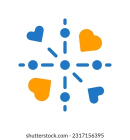 Decoration love icon solid blue orange style valentine illustration vector element and symbol perfect.