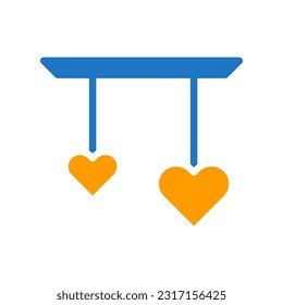 Dekoration Liebessymbol Massivblau-orange Stil valentine Vektorelement und Symbol perfekt.