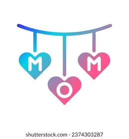 Decoration love icon solid gradient red purple blue colour mother day illustration vector element and symbol perfect.