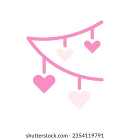 Decoration love icon solid pink white style valentine illustration vector element and symbol perfect.