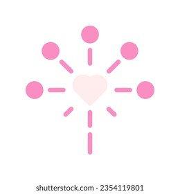 Decoration love icon solid pink white style valentine illustration vector element and symbol perfect.