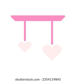 Decoration love icon solid pink white style valentine illustration vector element and symbol perfect.