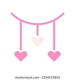 Icono de decoración de amor sólido estilo blanco valentina ilustración elemento vector y símbolo perfecto.