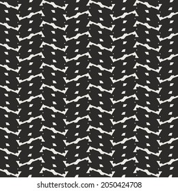 Decoración de puntos y barras inclinadas en los extremos. Diseño de bufanda. Gráficos monocromos.