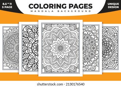 Decoration mandala coloring page interior. Flower mandala pattern in Indian style. Traditional Indian mandala decoration element. Coloring page for kids. Mandala coloring page.