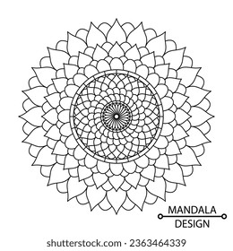 Decoration Mandala Design of Paper Cutting. Easy Mandala Coloring Book Pages for Adults to Relax, Experiences Give Relief. Resizeable Vector File