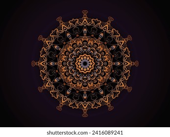 Decoration with mandala, luxury, colorful background