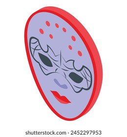 Decoration mask icon isometric vector. Festival style. Opera beauty element