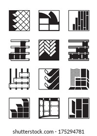 Decoration materials for interior and exterior - vector illustration