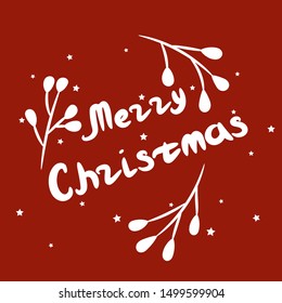 Decoration merry christmas lettering card template. Postcard, poster, banner design